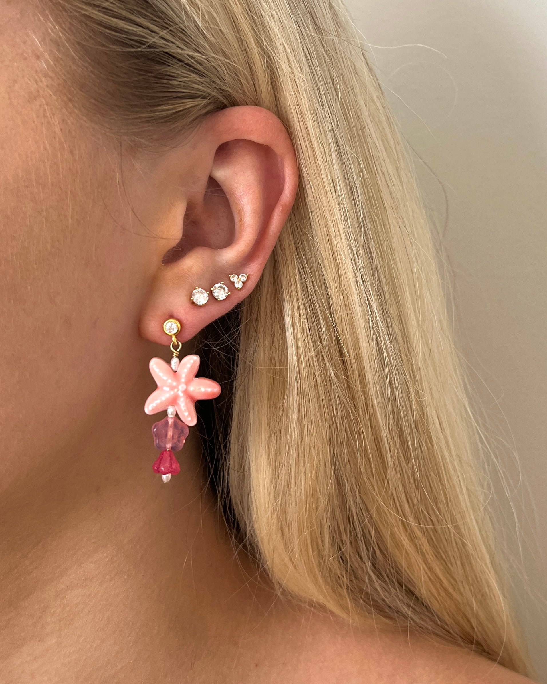Pink summer øreringe